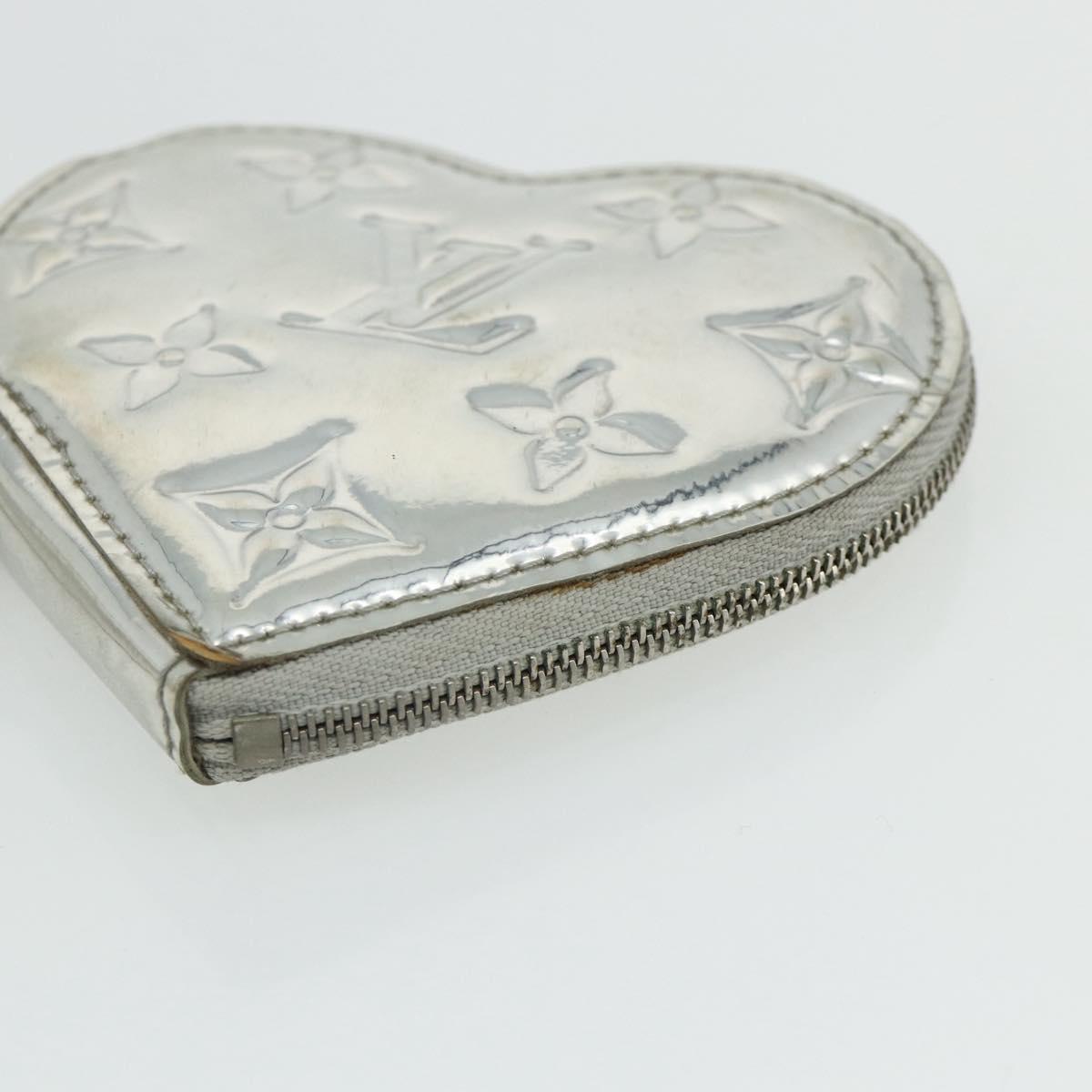 LOUIS VUITTON Miroir Porte Monnaie Coeur Coin Purse Silver M93566 Auth yk20346A