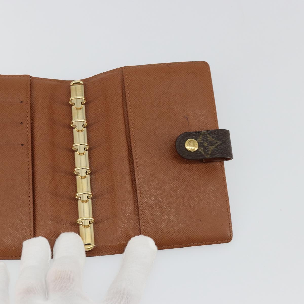 LOUIS VUITTON Monogram Agenda PM Day Planner Cover R20005 LV Auth yk20352