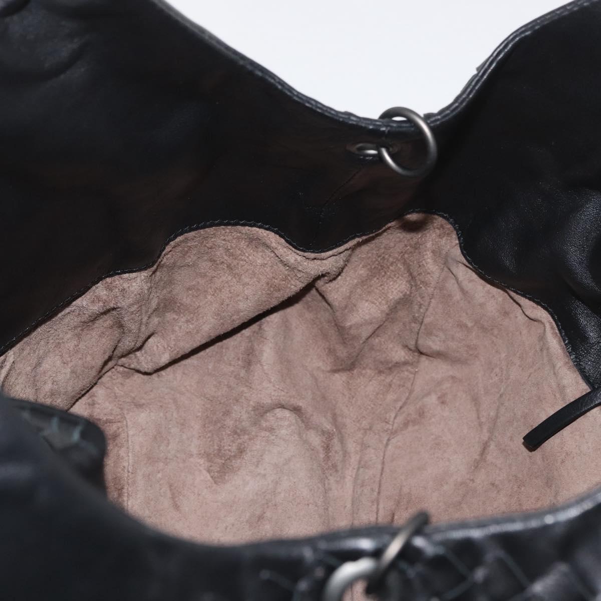BOTTEGA VENETA INTRECCIATO Campana Bag Leather Brown Silver Auth yk20360SAV