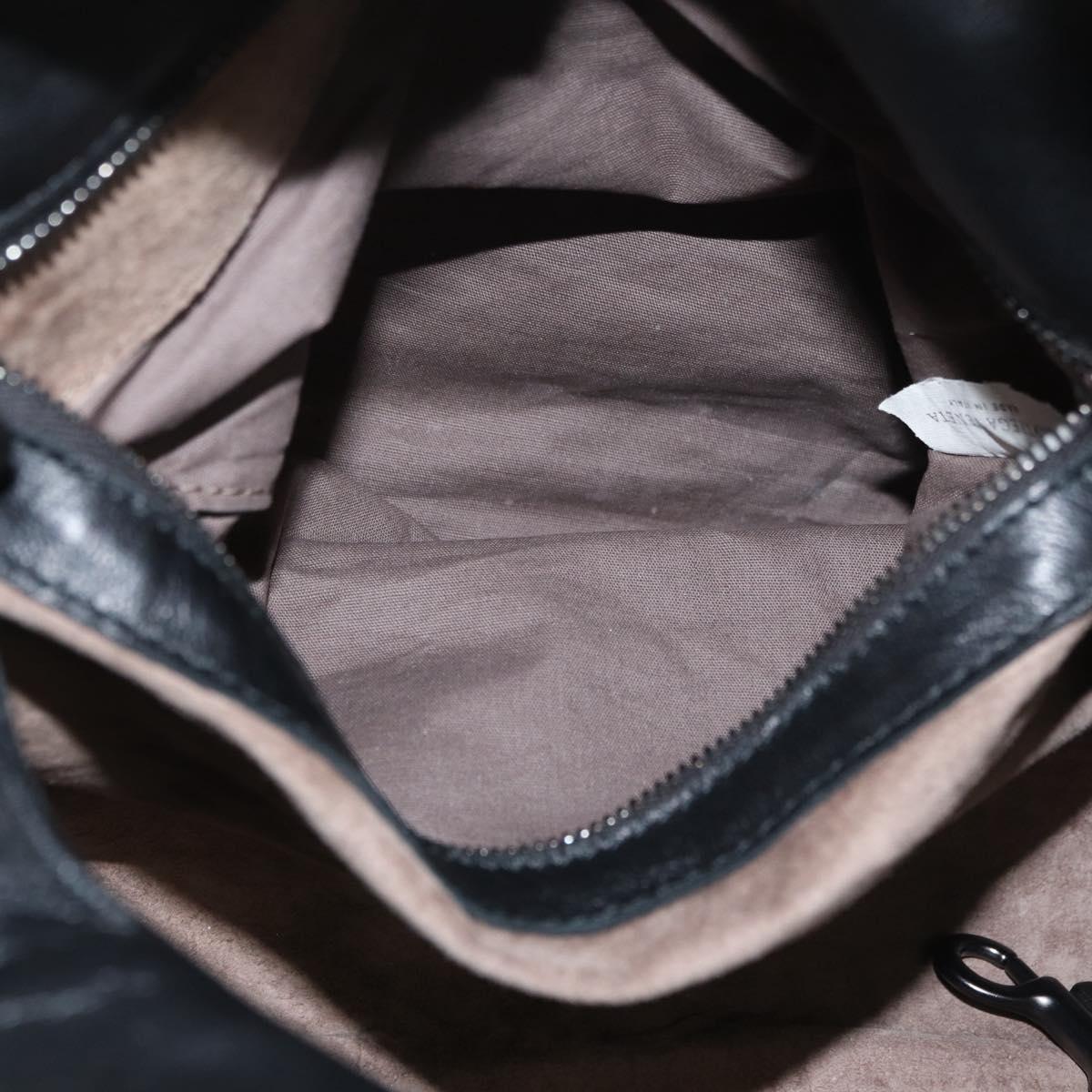 BOTTEGA VENETA INTRECCIATO Campana Bag Leather Brown Silver Auth yk20360SAV