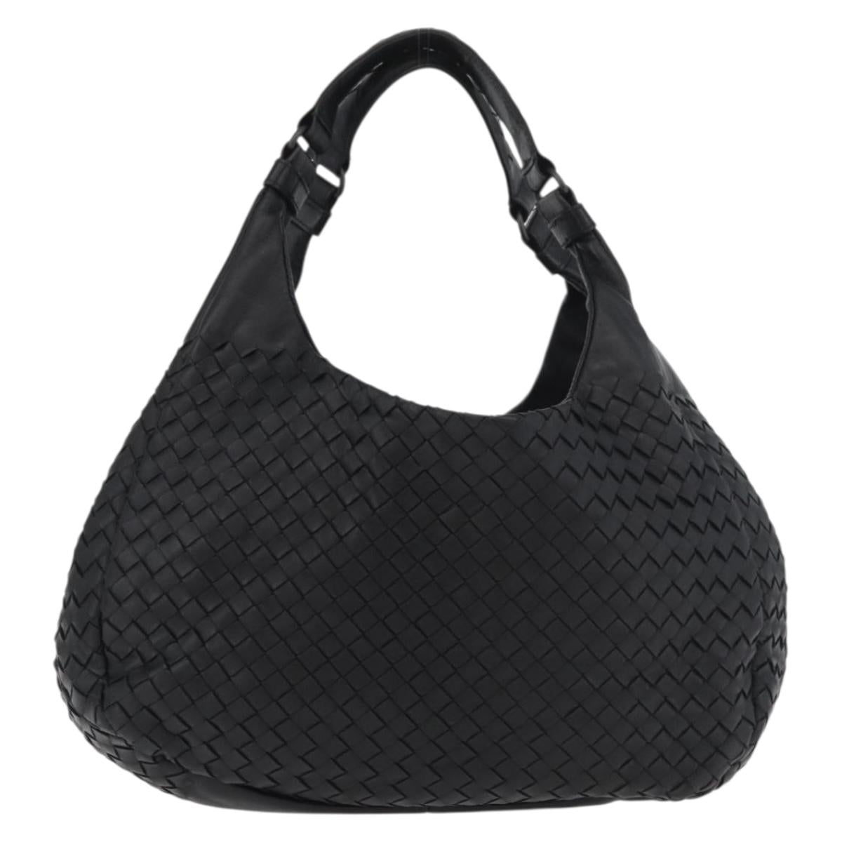 BOTTEGA VENETA INTRECCIATO Campana Bag Leather Brown Silver Auth yk20360SAV