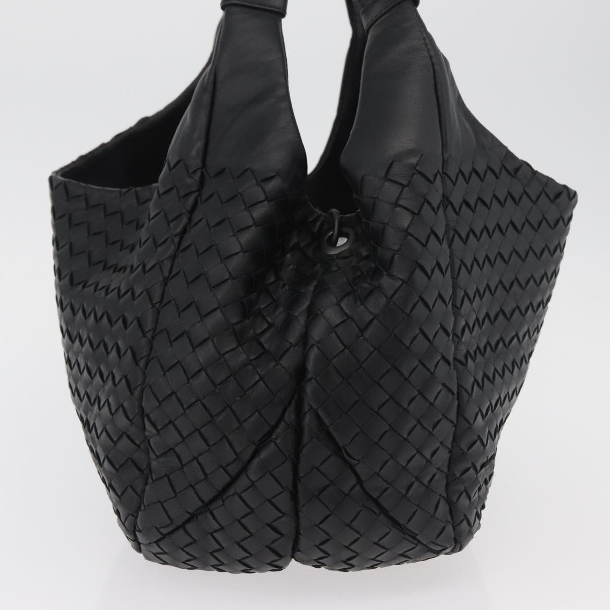BOTTEGA VENETA INTRECCIATO Campana Bag Leather Brown Silver Auth yk20360SAV