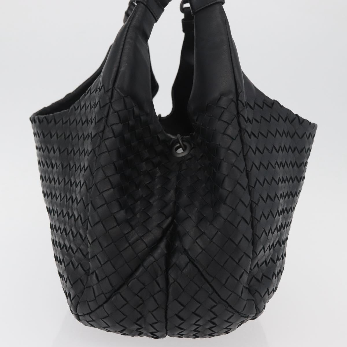 BOTTEGA VENETA INTRECCIATO Campana Bag Leather Brown Silver Auth yk20360SAV