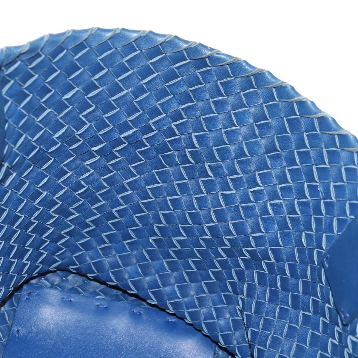 BOTTEGA VENETA INTRECCIATO Cabas PM Tote Bag Leather Blue 141498 Auth yk20363SAV