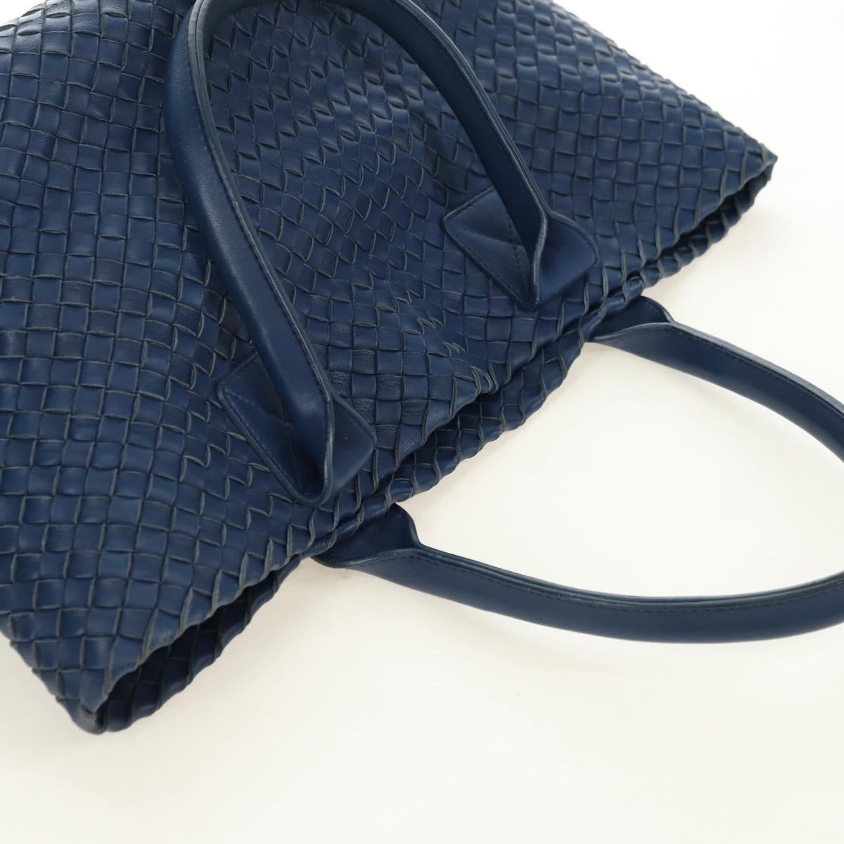 BOTTEGA VENETA INTRECCIATO Cabas PM Tote Bag Leather Blue 141498 Auth yk20363SAV