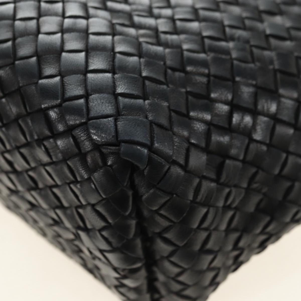 BOTTEGA VENETA INTRECCIATO Cabas PM Bag Leather Black 141498 Auth yk20364SAV