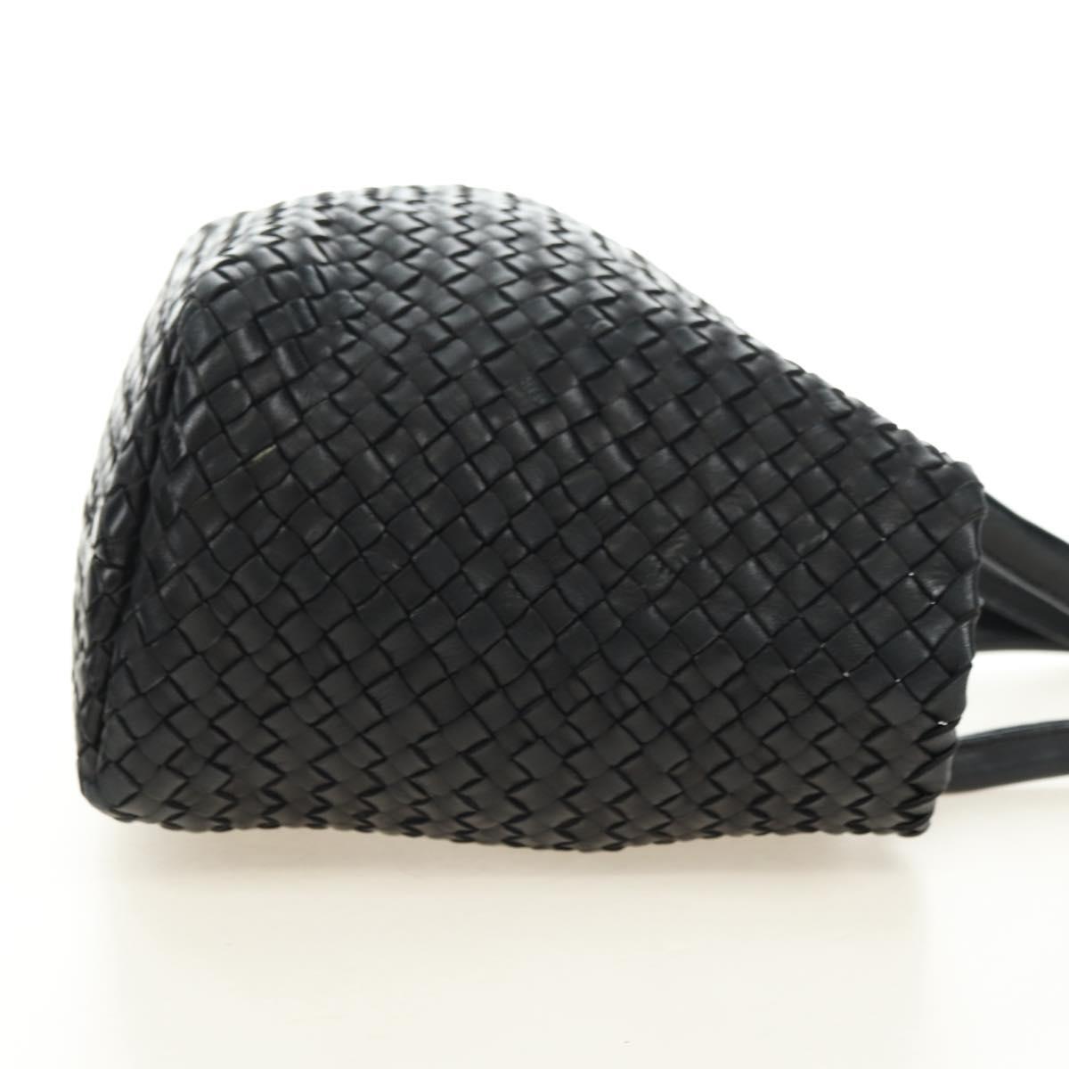 BOTTEGA VENETA INTRECCIATO Cabas PM Bag Leather Black 141498 Auth yk20364SAV