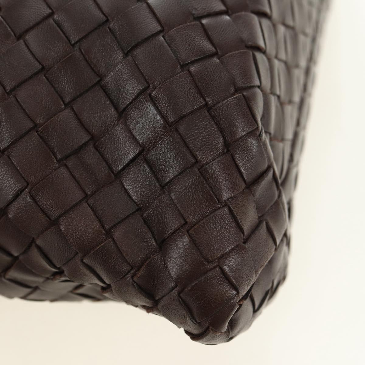 BOTTEGA VENETA INTRECCIATO Rome Hand Bag Leather Brown 162112 Auth yk20366SAV