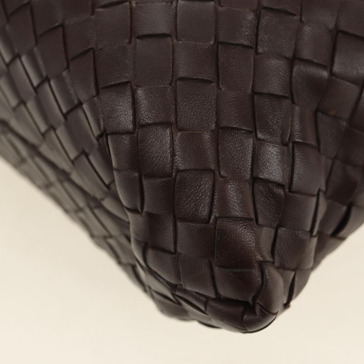 BOTTEGA VENETA INTRECCIATO Rome Hand Bag Leather Brown 162112 Auth yk20366SAV