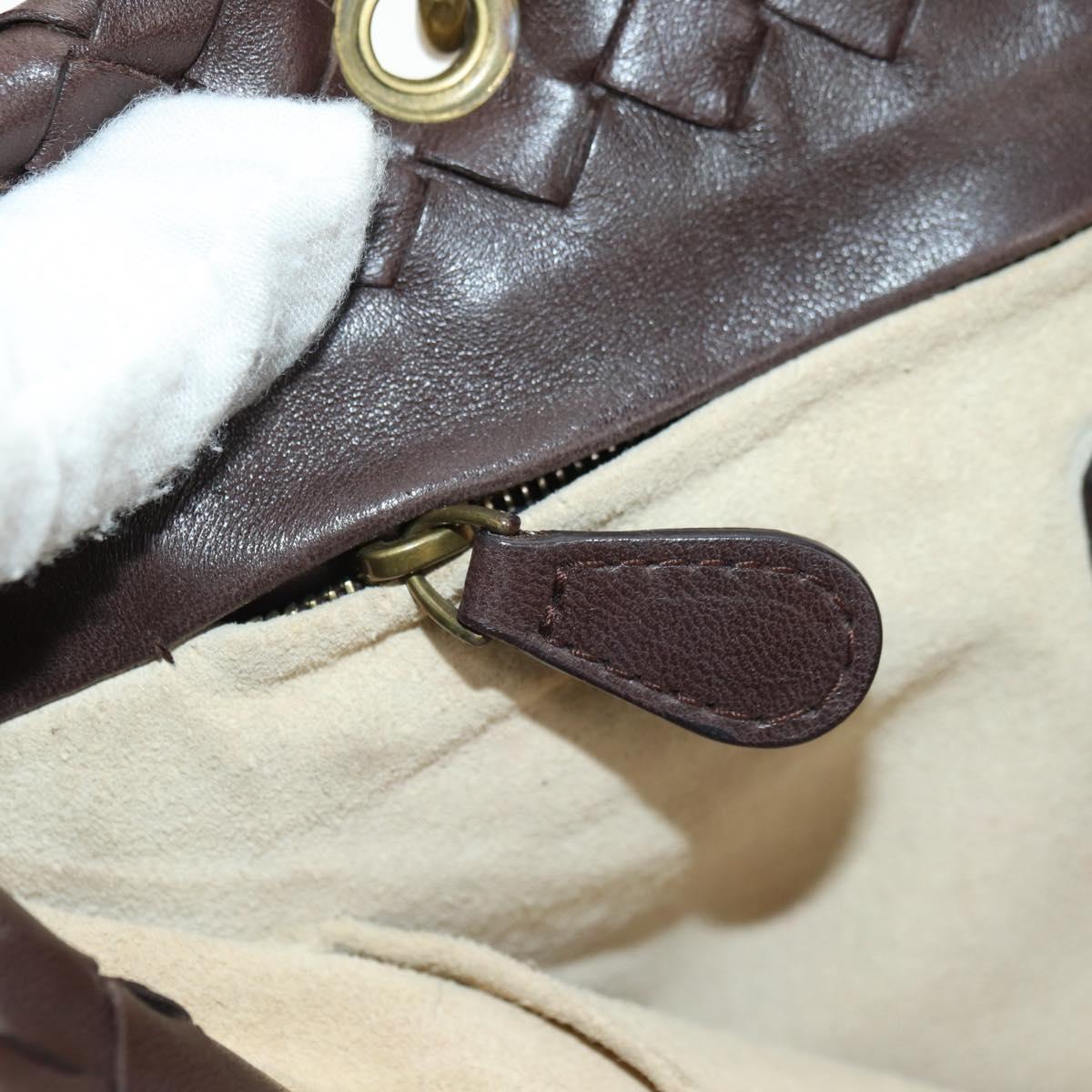 BOTTEGA VENETA INTRECCIATO Rome Hand Bag Leather Brown 162112 Auth yk20366SAV