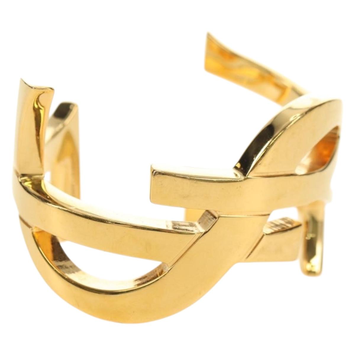 SAINT LAURENT Cassandra Bracelet metal Gold Auth yk20367M