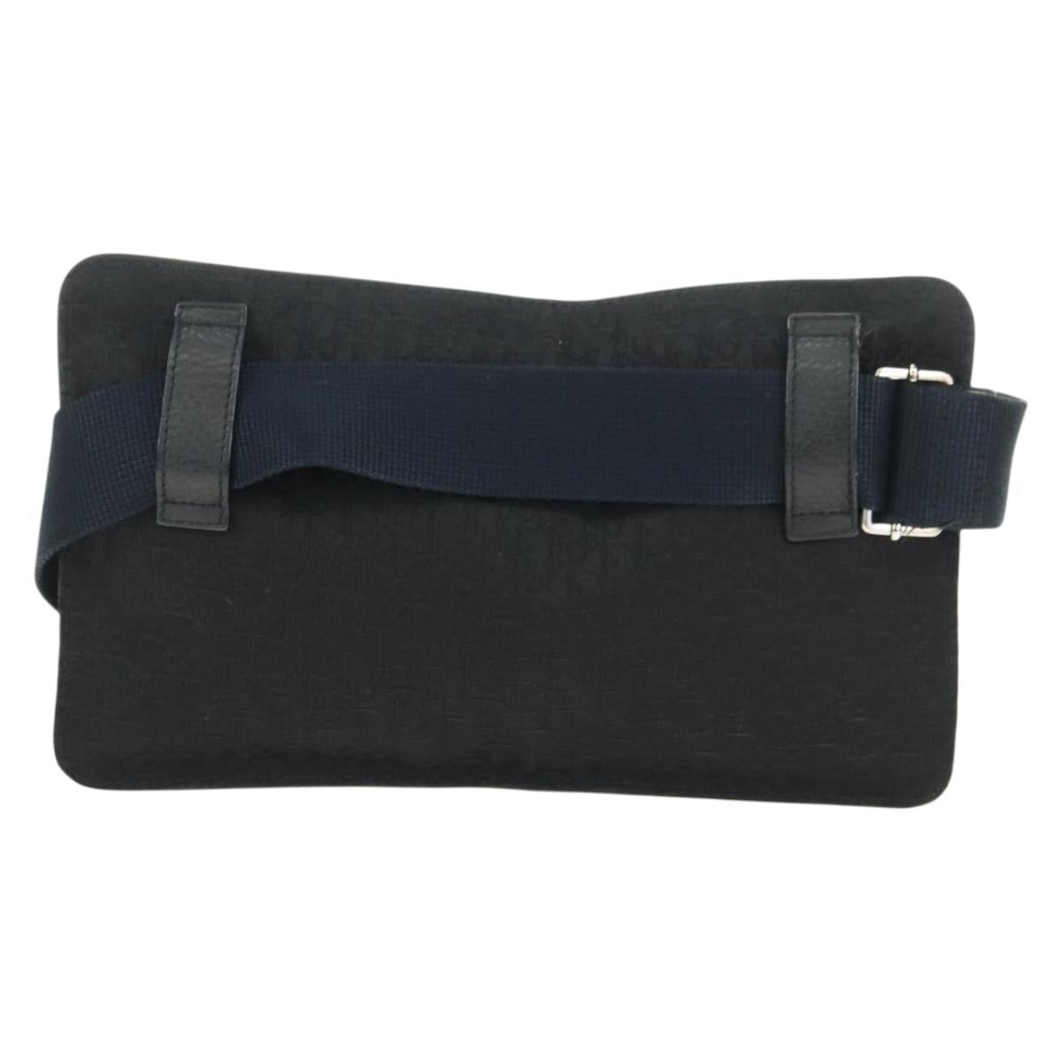 Christian Dior Trotter Canvas Body Bag Black Silver Auth yk20371SAV