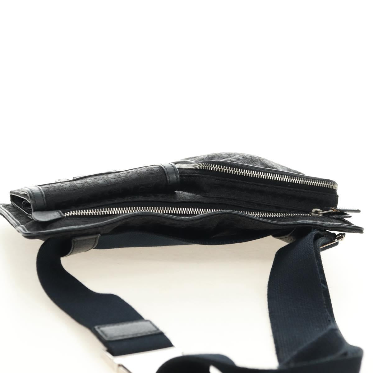 Christian Dior Trotter Canvas Body Bag Black Silver Auth yk20371SAV