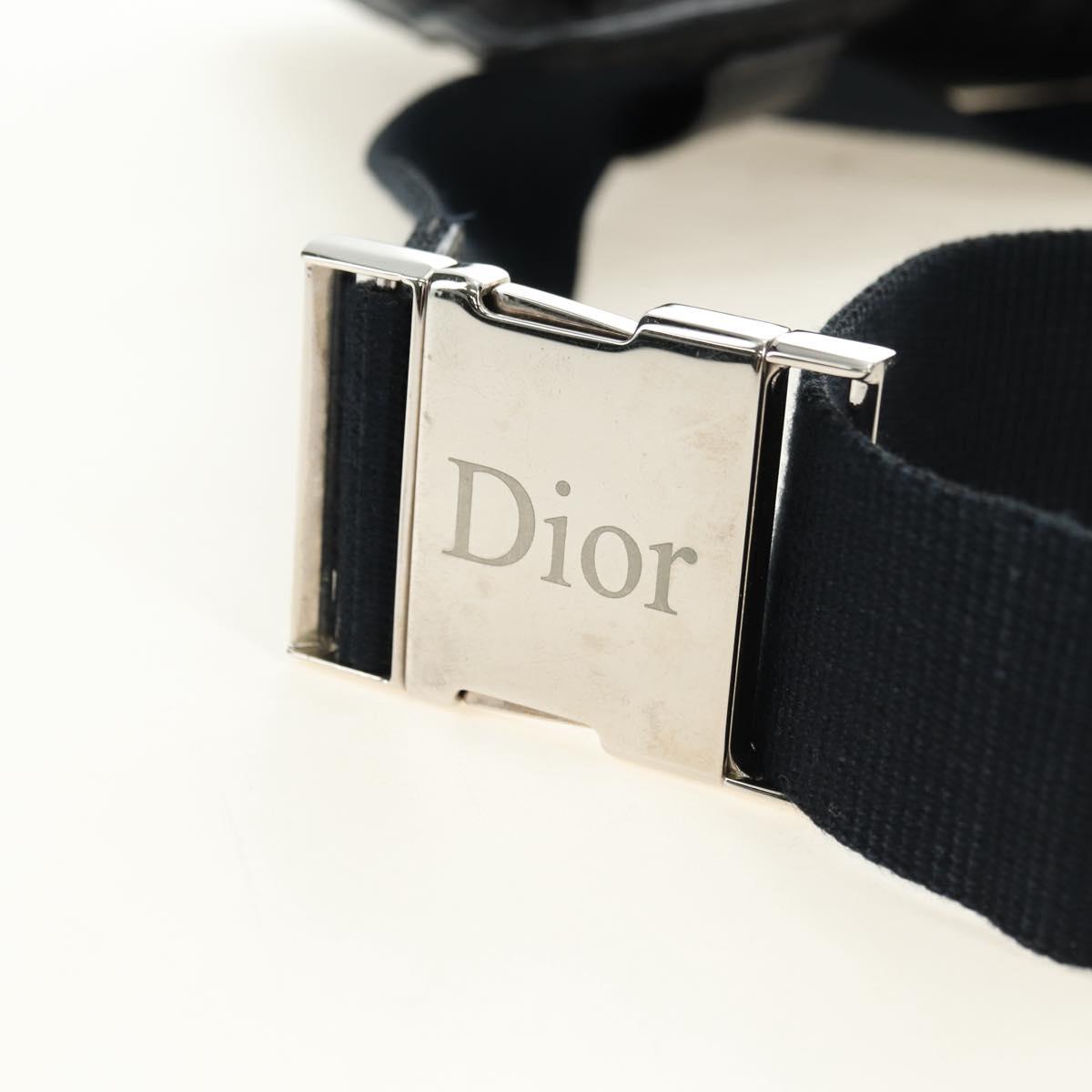 Christian Dior Trotter Canvas Body Bag Black Silver Auth yk20371SAV