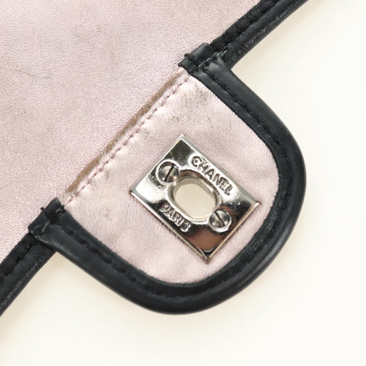 CHANEL Star Turn Lock Chain Hand Bag Vinyl Black Silver CC Auth yk20372SAV