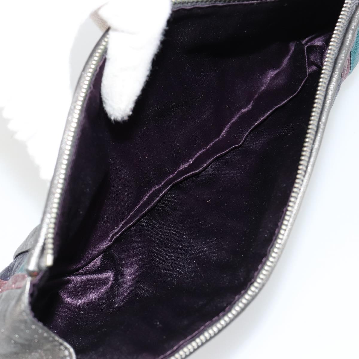 Miu Miu Pouch Leather Multicolor Silver Auth yk20380A