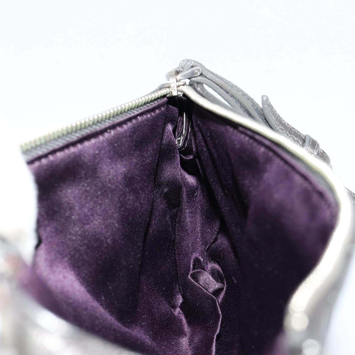 Miu Miu Pouch Leather Multicolor Silver Auth yk20380A