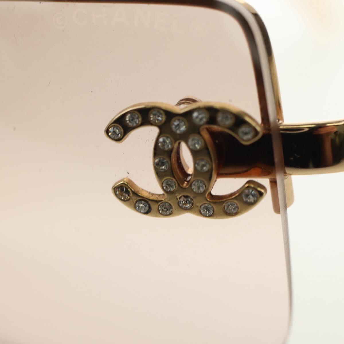 CHANEL Sunglasses metal Gold Tone CC Auth yk20387SAM