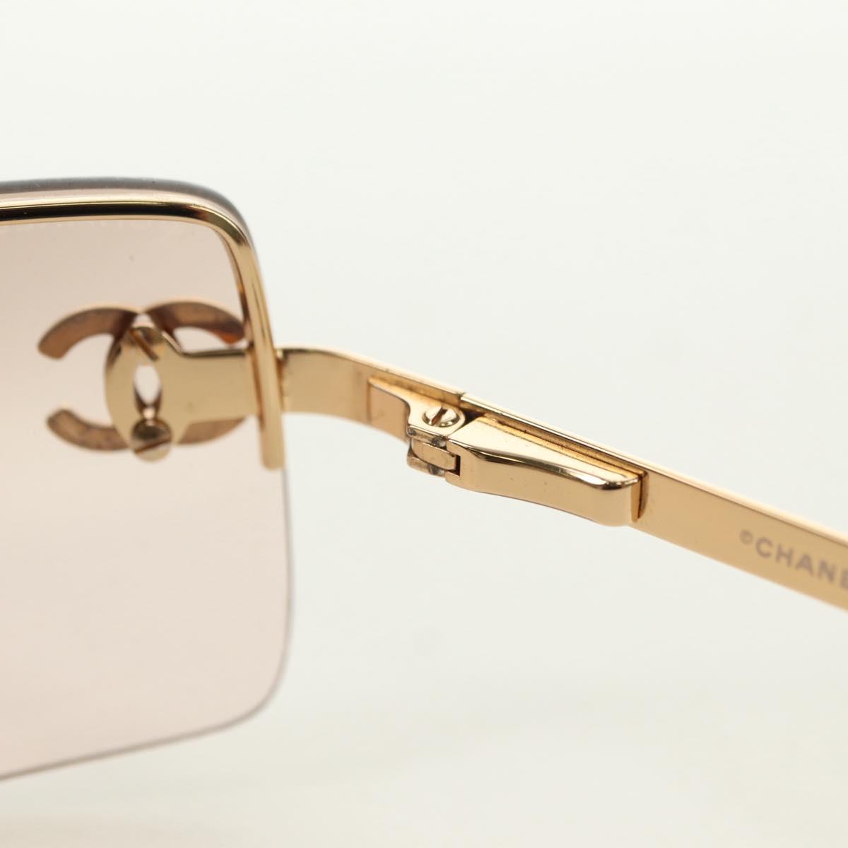 CHANEL Sunglasses metal Gold Tone CC Auth yk20387SAM
