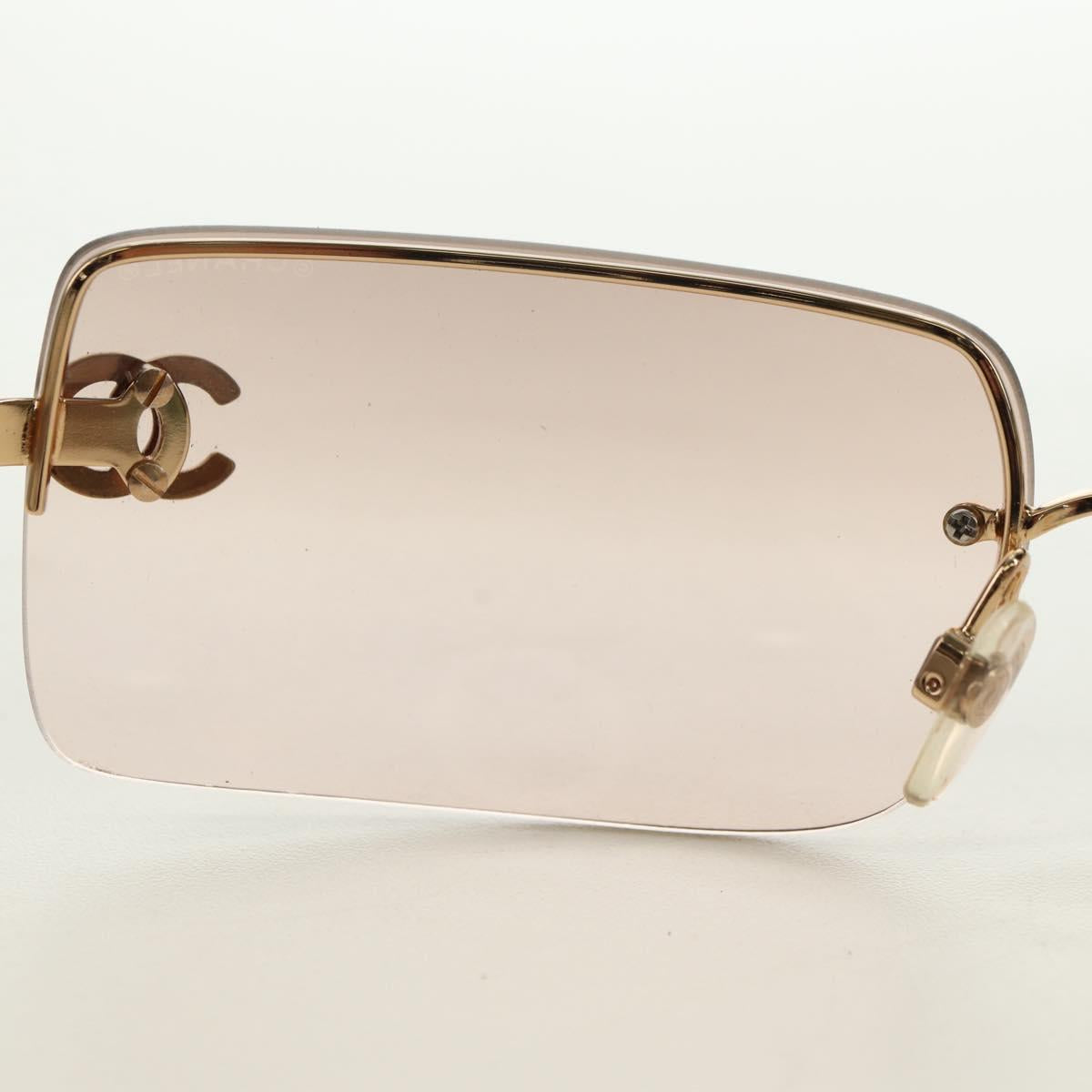 CHANEL Sunglasses metal Gold Tone CC Auth yk20387SAM