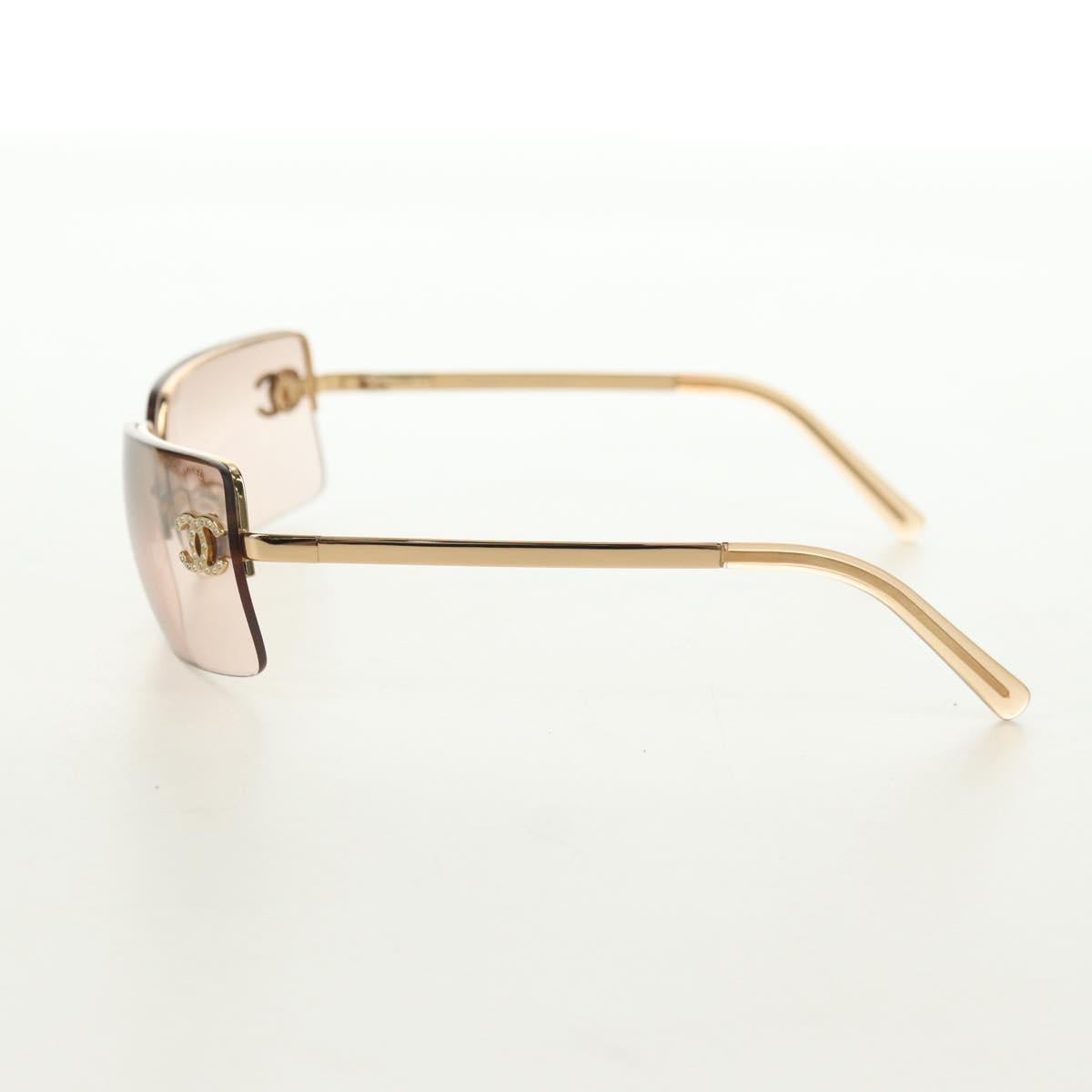 CHANEL Sunglasses metal Gold Tone CC Auth yk20387SAM