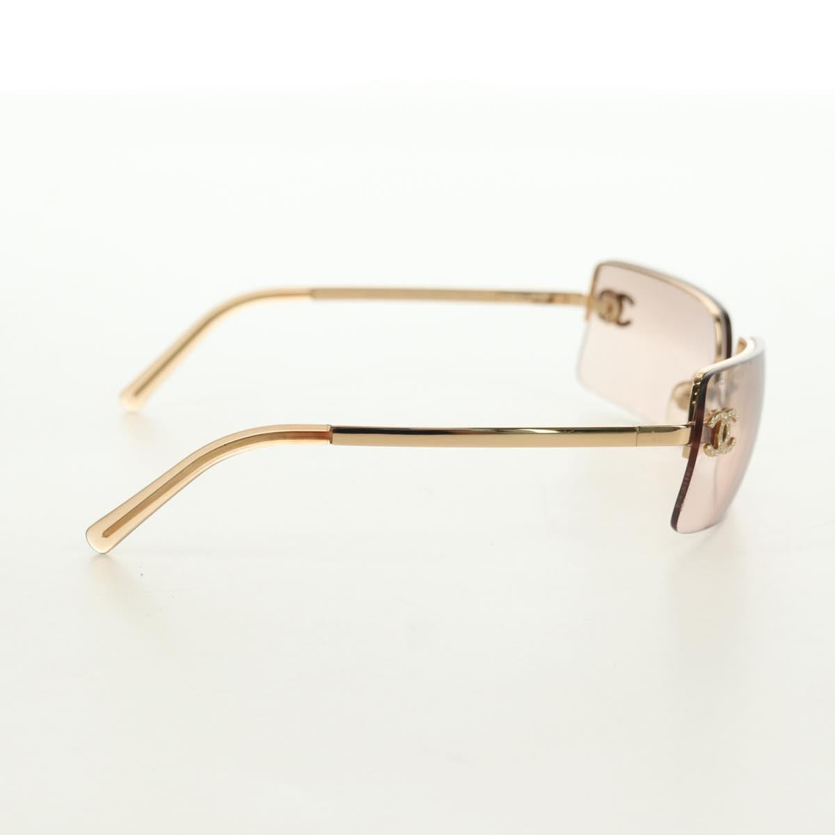 CHANEL Sunglasses metal Gold Tone CC Auth yk20387SAM