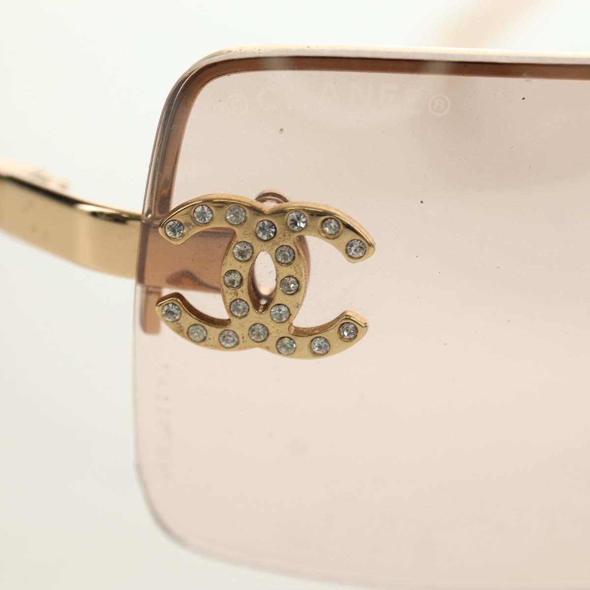 CHANEL Sunglasses metal Gold Tone CC Auth yk20387SAM