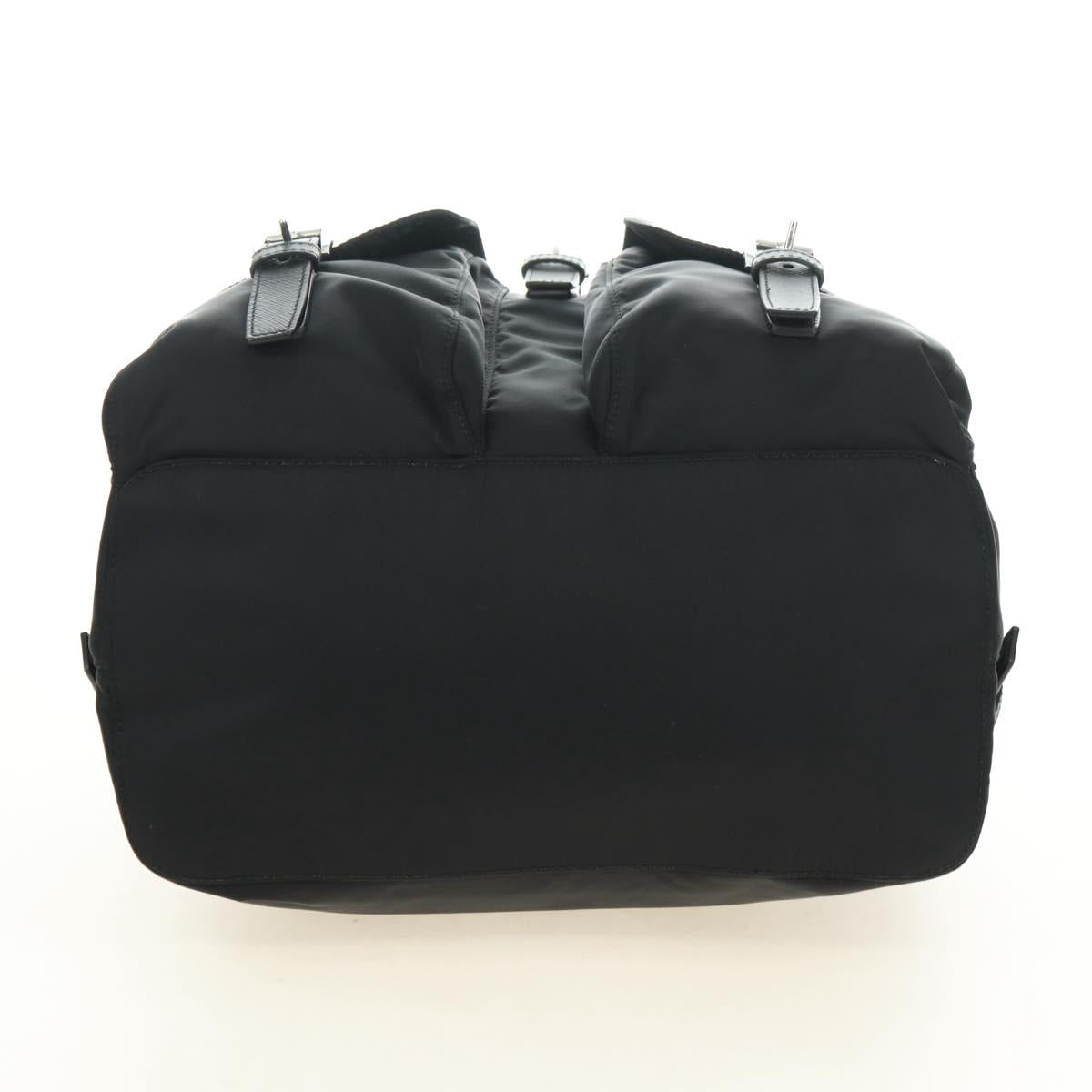 PRADA Backpack Nylon Black Silver 1BZ811 Auth yk20393SAM