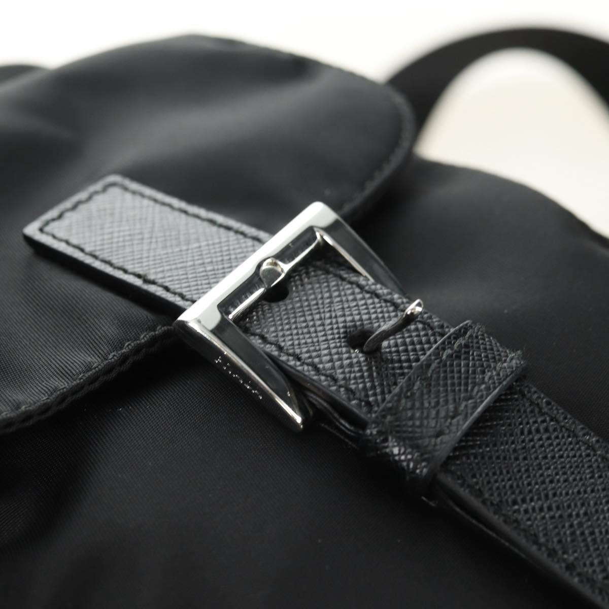 PRADA Backpack Nylon Black Silver 1BZ811 Auth yk20393SAM