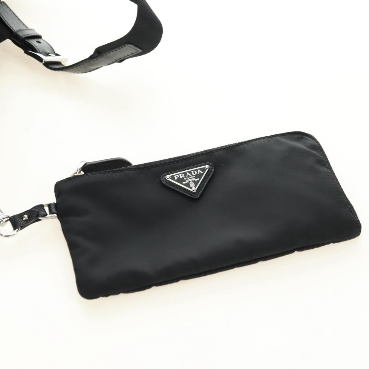 PRADA Backpack Nylon Black Silver 1BZ811 Auth yk20393SAM