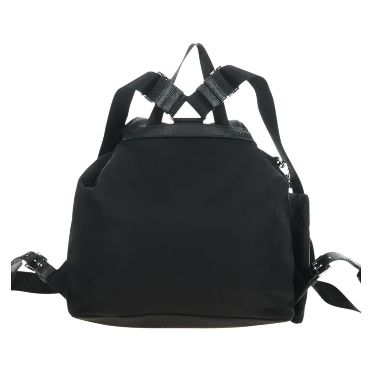 PRADA Backpack Nylon Black Silver 1BZ811 Auth yk20393SAM