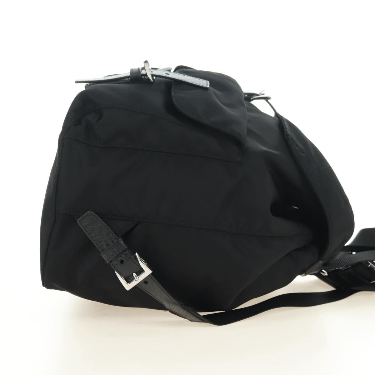 PRADA Backpack Nylon Black Silver 1BZ811 Auth yk20393SAM