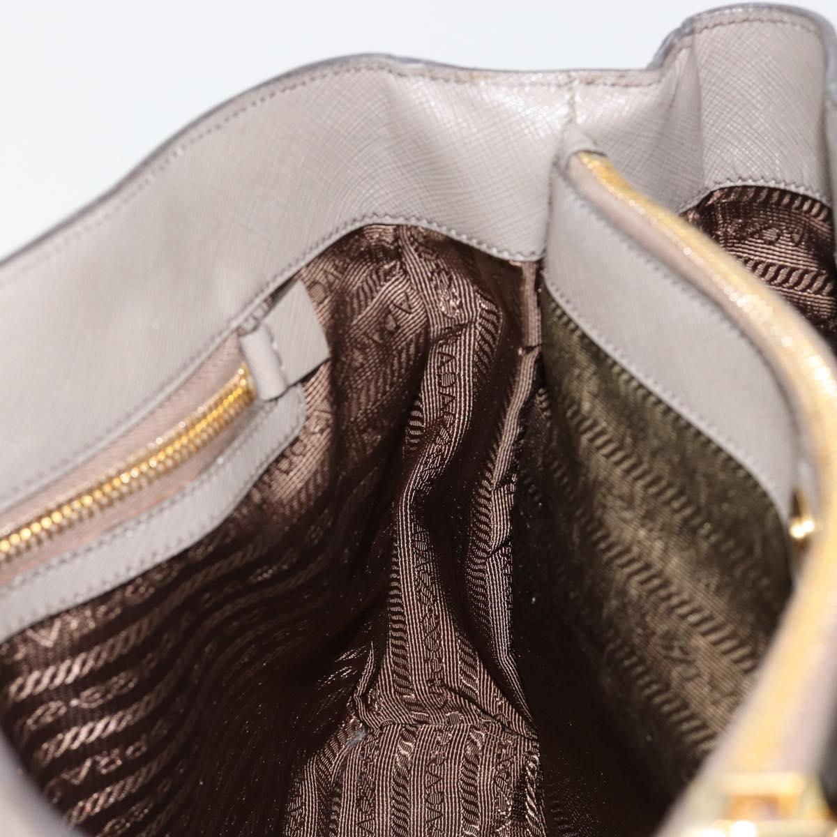 PRADA Galleria Hand Bag Safiano leather Gray Gold Auth yk20395A