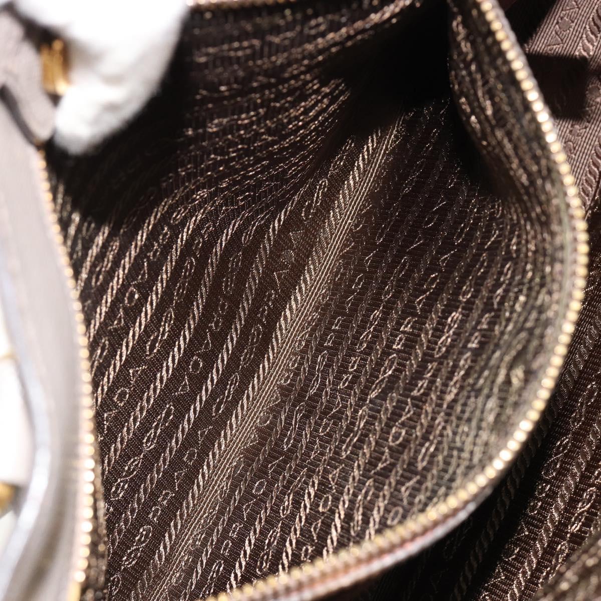 PRADA Galleria Hand Bag Safiano leather Gray Gold Auth yk20395A
