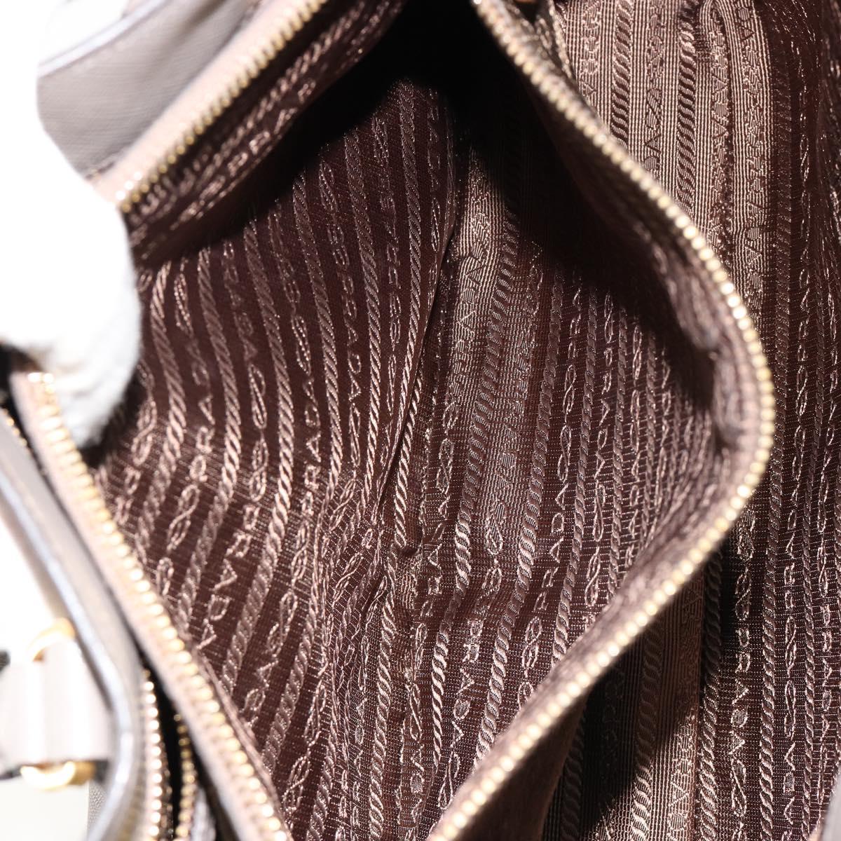 PRADA Galleria Hand Bag Safiano leather Gray Gold Auth yk20395A