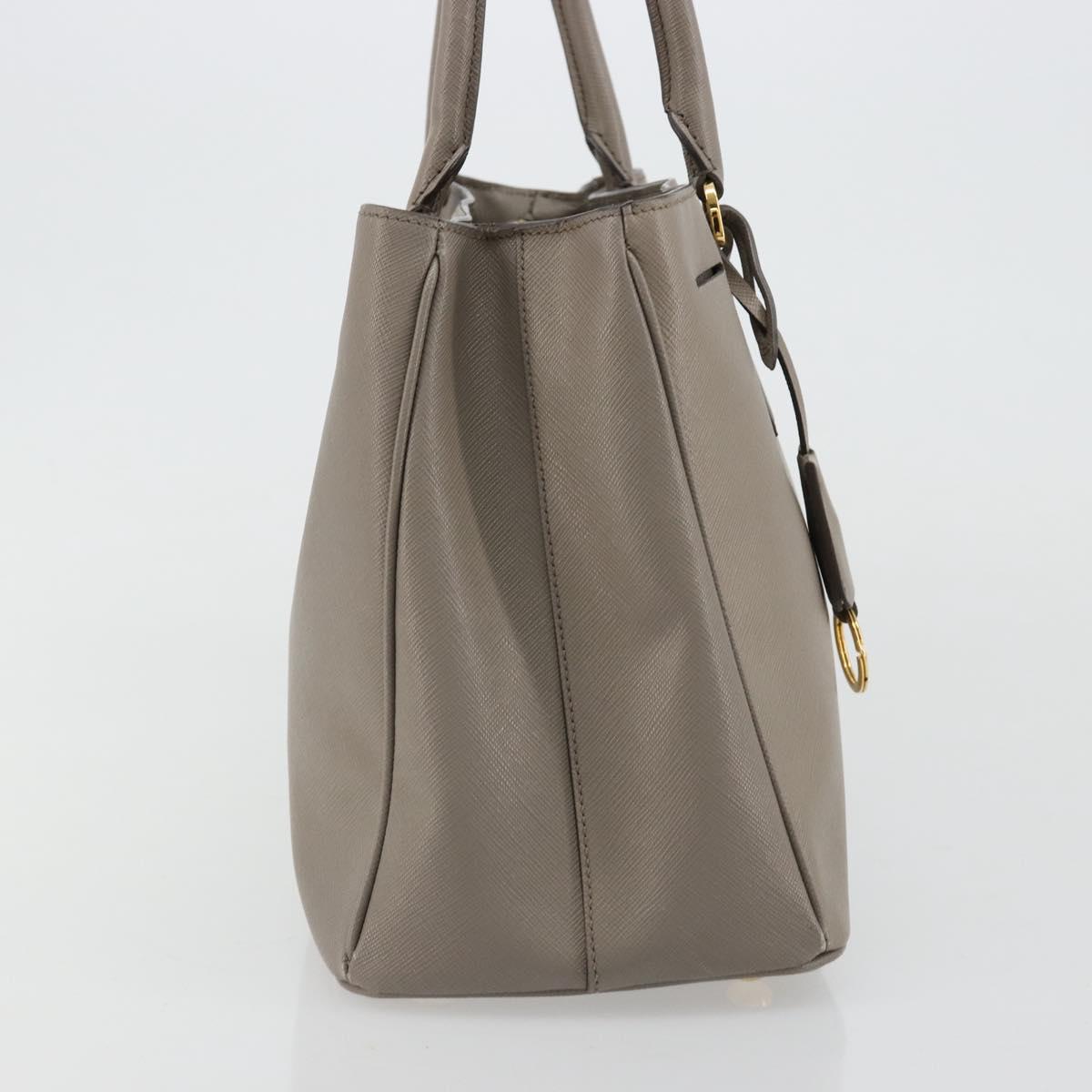 PRADA Galleria Hand Bag Safiano leather Gray Gold Auth yk20395A