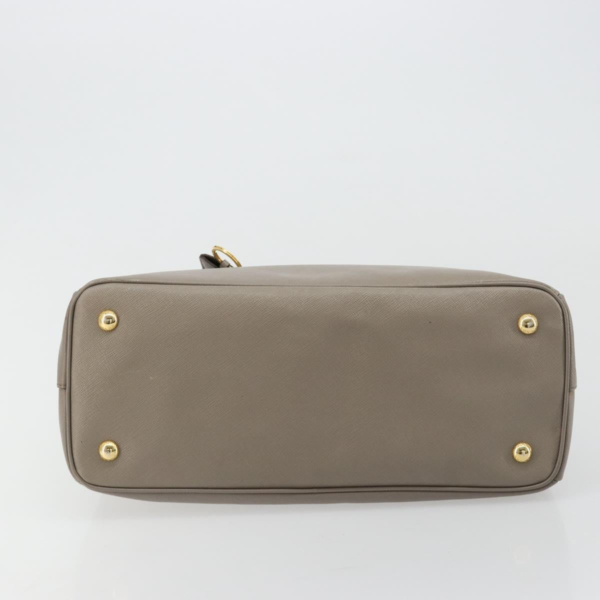 PRADA Galleria Hand Bag Safiano leather Gray Gold Auth yk20395A