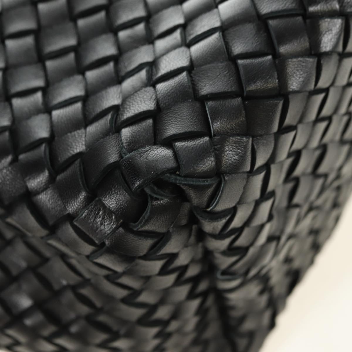 BOTTEGA VENETA INTRECCIATO Cabas MM Tote Bag Leather Black Auth yk20398SAV