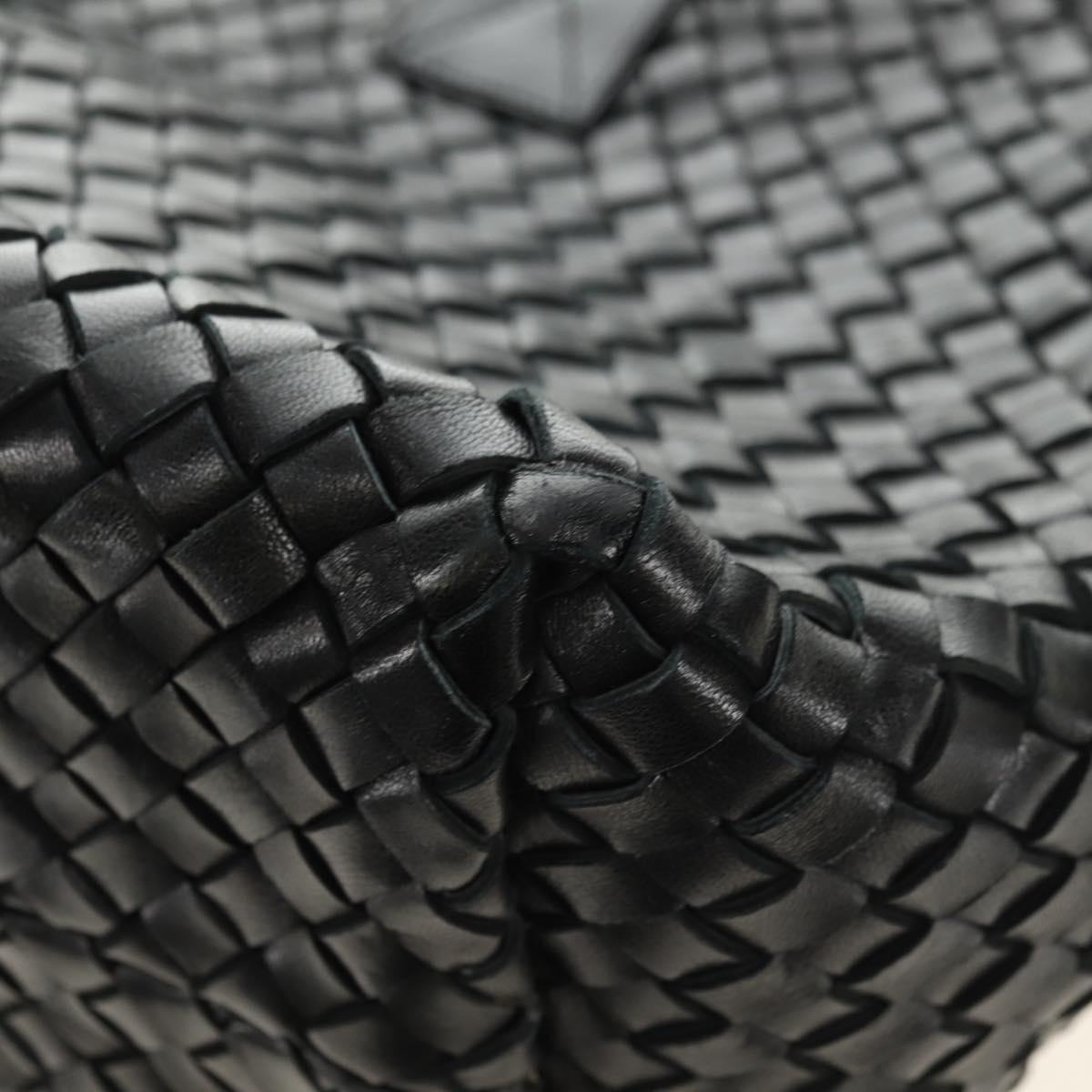 BOTTEGA VENETA INTRECCIATO Cabas MM Tote Bag Leather Black Auth yk20398SAV
