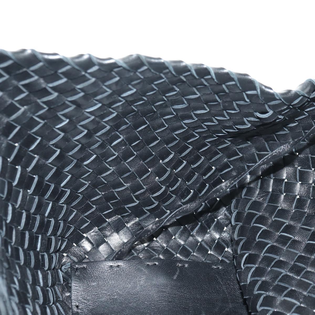 BOTTEGA VENETA INTRECCIATO Cabas MM Tote Bag Leather Black Auth yk20398SAV