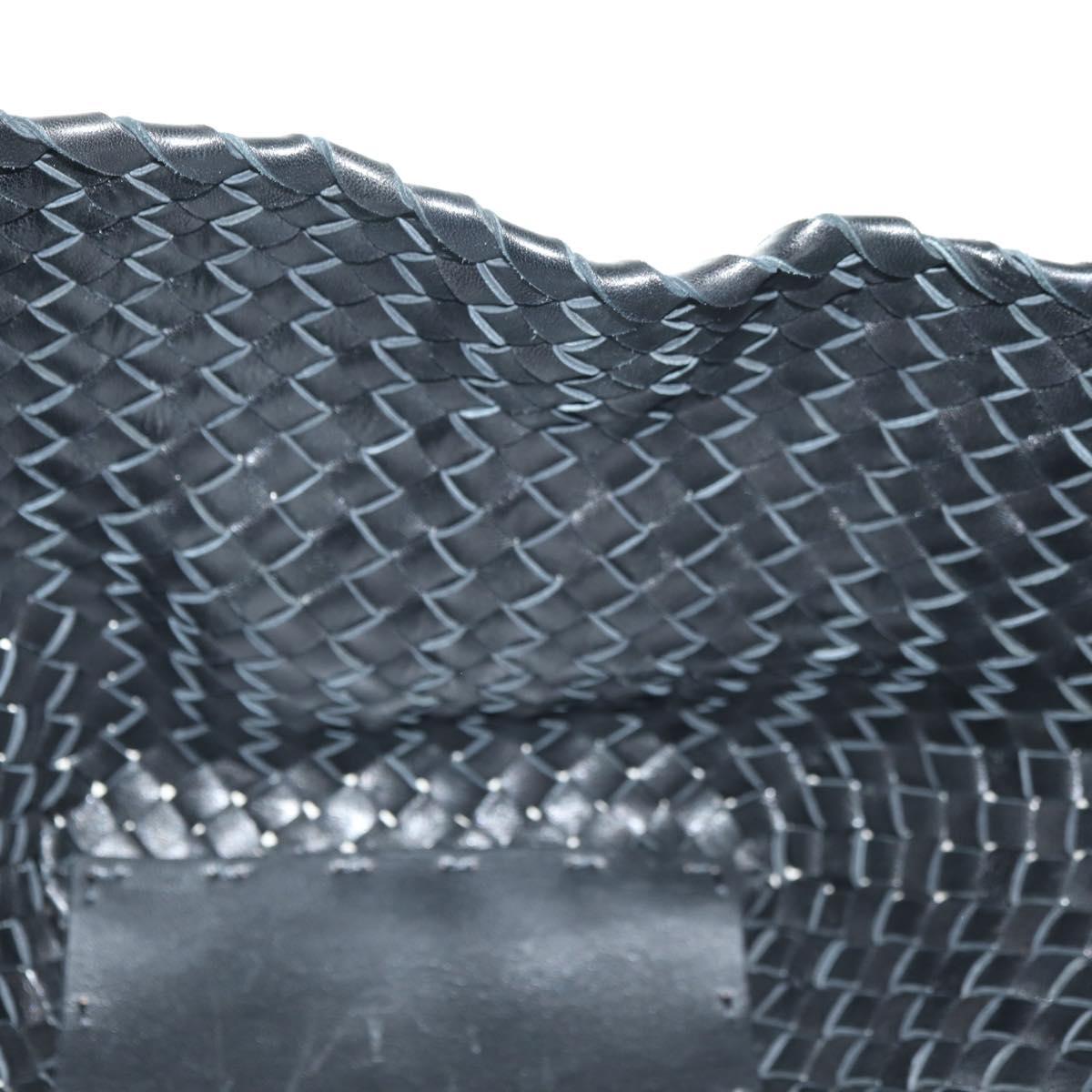 BOTTEGA VENETA INTRECCIATO Cabas MM Tote Bag Leather Black Auth yk20398SAV