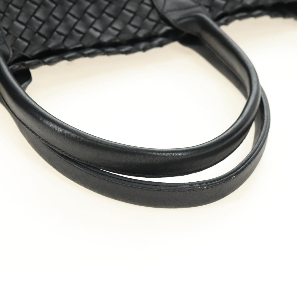 BOTTEGA VENETA INTRECCIATO Cabas MM Tote Bag Leather Black Auth yk20398SAV