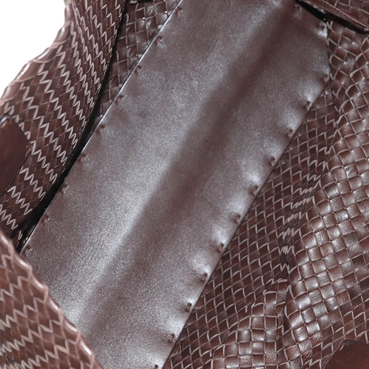 BOTTEGA VENETA INTRECCIATO Cabas MM Bag Leather Brown 115664 Auth yk20402SAV
