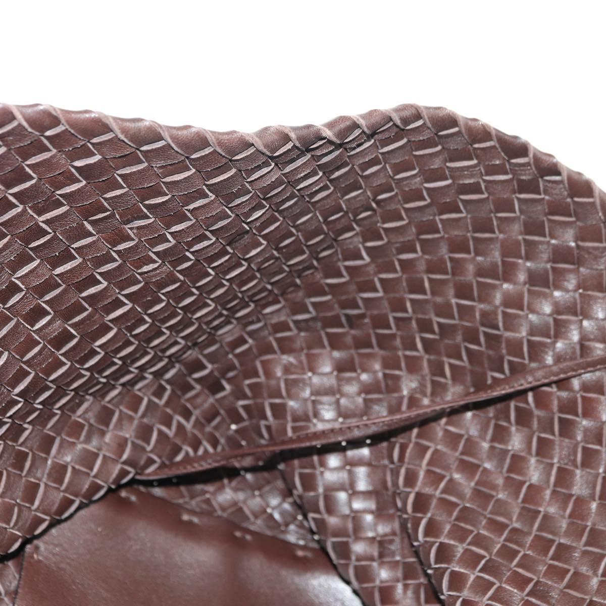 BOTTEGA VENETA INTRECCIATO Cabas MM Bag Leather Brown 115664 Auth yk20402SAV