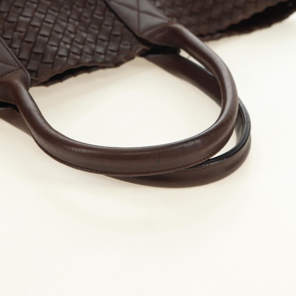 BOTTEGA VENETA INTRECCIATO Cabas MM Bag Leather Brown 115664 Auth yk20402SAV