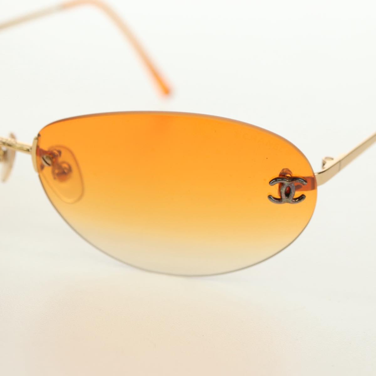 CHANEL Sunglasses metal Orange CC Auth yk20403SAM