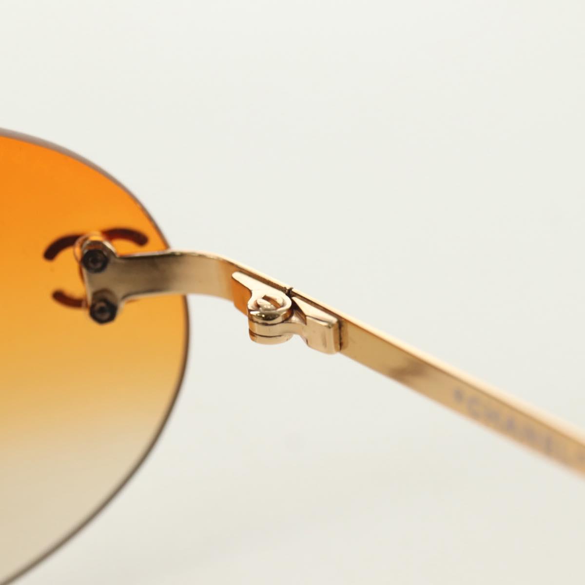 CHANEL Sunglasses metal Orange CC Auth yk20403SAM
