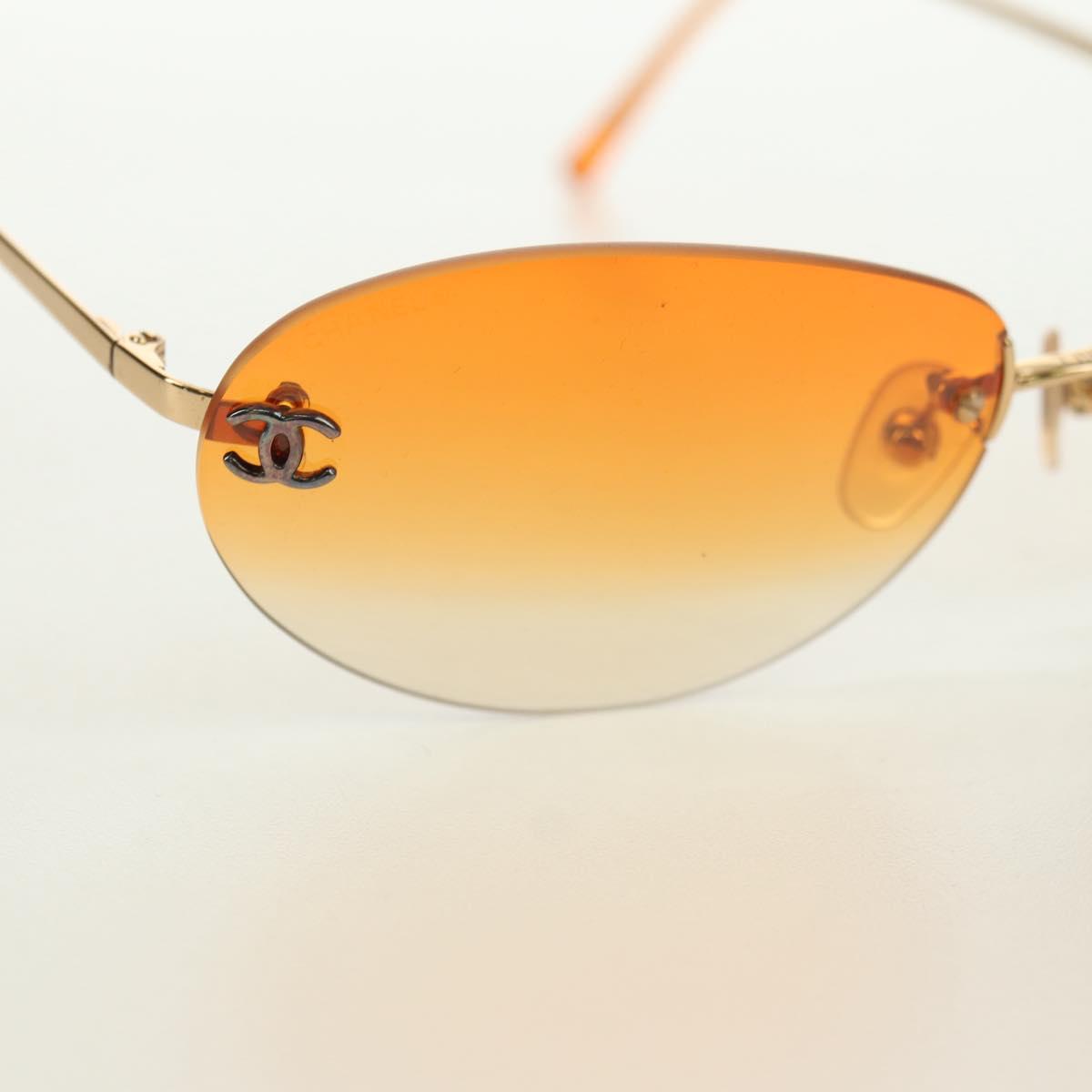 CHANEL Sunglasses metal Orange CC Auth yk20403SAM