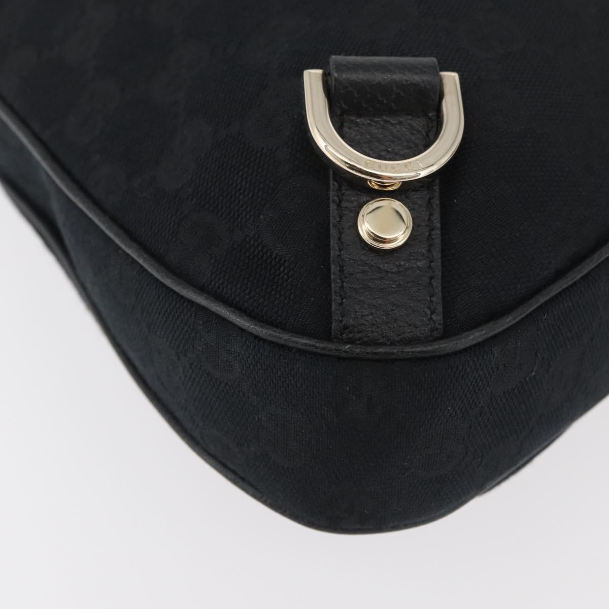 GUCCI Abbey GG Canvas Shoulder Bag Black Gold 130738 Auth yk20411SAV