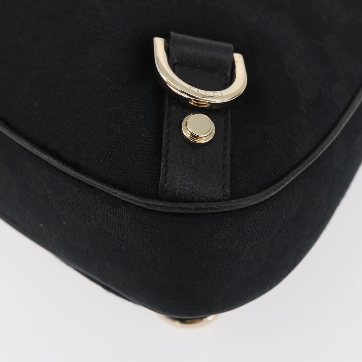 GUCCI Abbey GG Canvas Shoulder Bag Black Gold 130738 Auth yk20411SAV